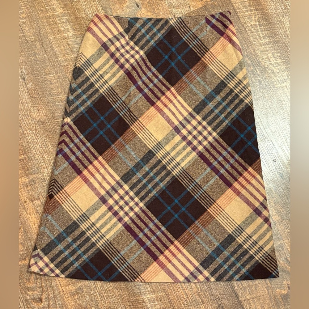 Hennes Collection Plaid Skirt Women's Size 4 Wool Blend